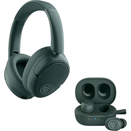 JLab JBud Lux Over Ear Headphones w/ JBuds Mini True Wireless Earbuds (Sage)