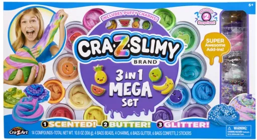 Cra-Z Slimy 3-in-1 Mega Slime Kit for Ages 6+
