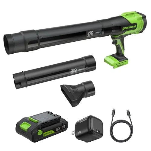 Greenworks 24V 270 CFM Handheld Leaf Blower w/ 3.0Ah Battery & Charger
