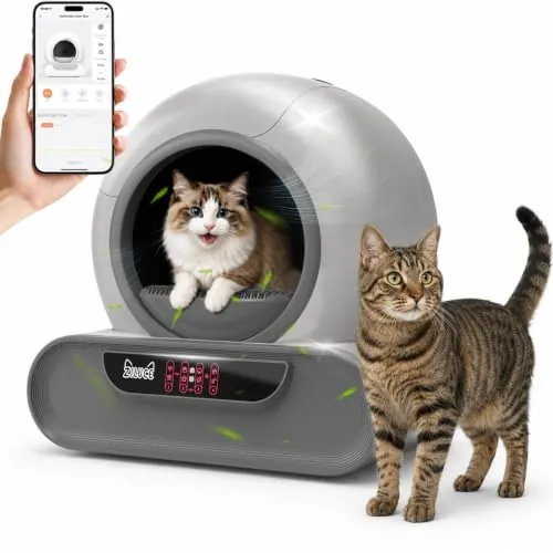 Automatic Cat Litter Box, 70L Self Cleaning with App&Panel Control