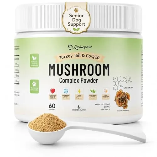 Luckiepaw Organic Turkey Tail Mushroom Supplement for Dogs & Cats