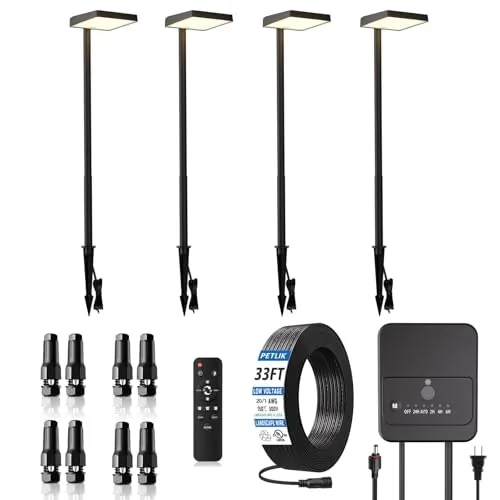 Petlik 6W Low Voltage Landscape Pathway Lights 4-Pack