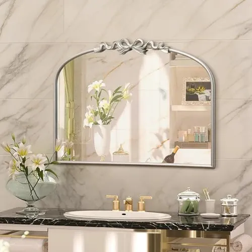 Antique Arched Silver Mirror