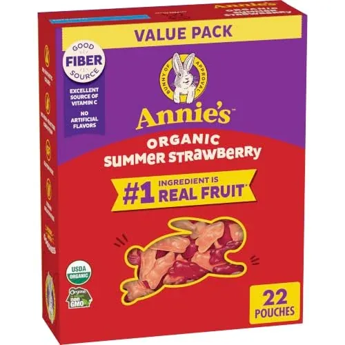 Annie's Organic Bunny Fruit Flavored Snacks Variety Pack, 22 Count