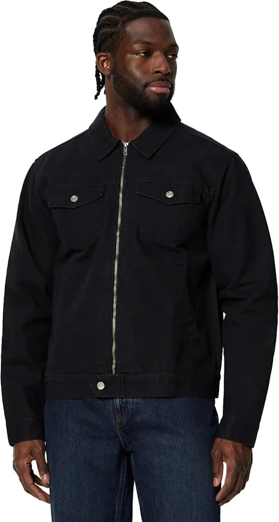 Amazon Essentials Men's Cotton Canvas Trucker Jacket