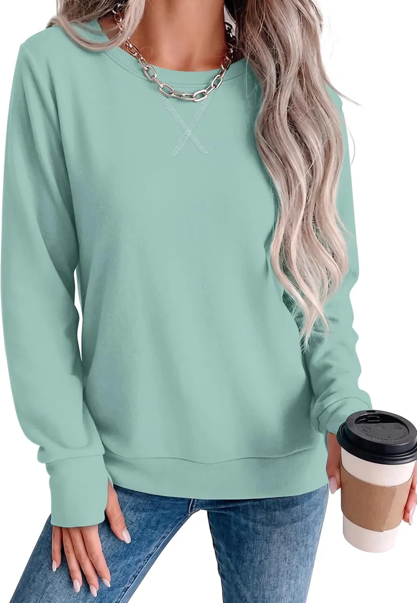 WIHOLL Crewneck Thumb Hole Sweatshirt