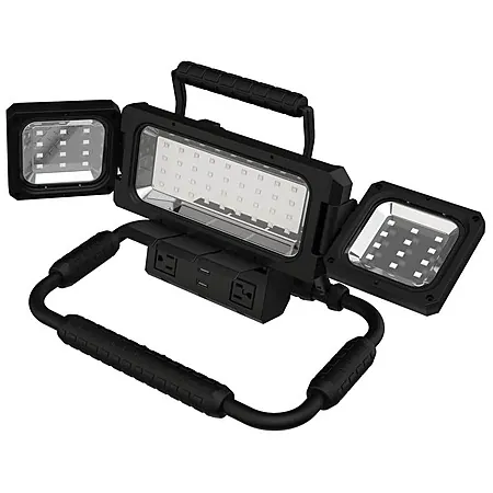 KODA Multi-Directional LED Work Light w/ 120V Outlet & USB Charging (2500 Lumens)