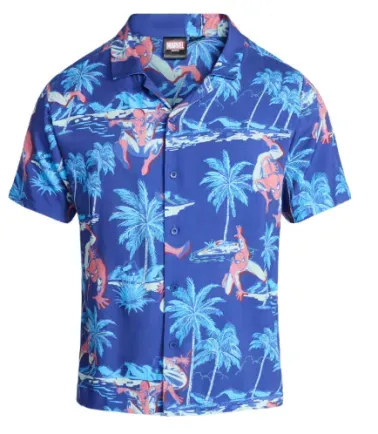 Marvel Spider-Man Tropic Spider Graphic Button-Up Shirt