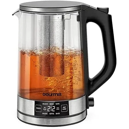 Gourmia 1.7L Glass Electric Digital Display Kettle w/ Removable Tea Infuser
