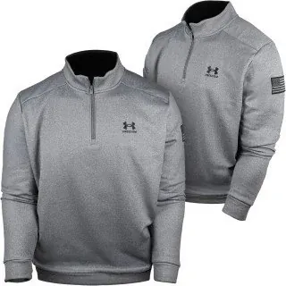 Under Armour Men's Freedom Armour 1/4-Zip Fleece (Light Heather / Black)