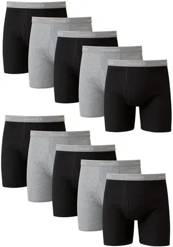 Hanes Men's 10-Pack Cotton Boxer Briefs