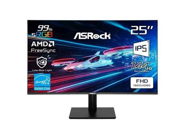 ASRock Phantom Gaming 25" Full HD 144Hz IPS with AMD FreeSync (Adaptive Sync) 1ms Computer Monitor