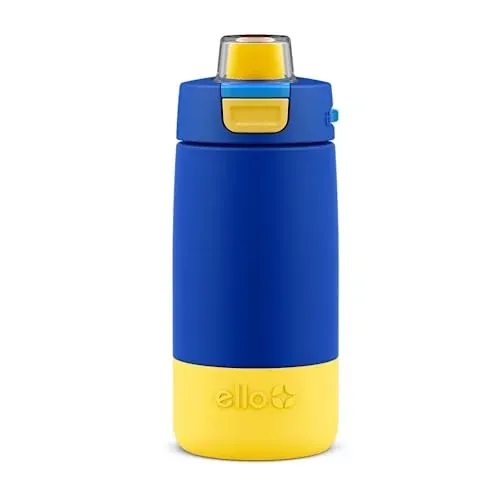 Ello Kids Colby 12oz Insulated Stainless Water Bottle with Straw, Blue