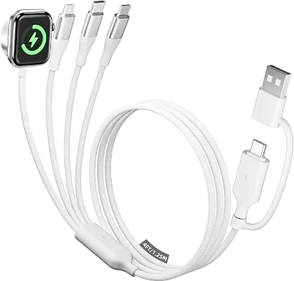 4-in-2 Multi Charging Cable with Smartwatch Charging