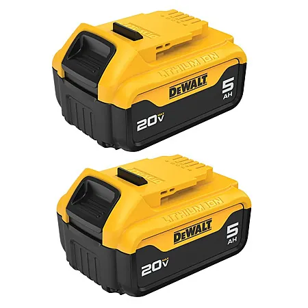 2-Pk DeWALT 20V MAX Lithium-Ion 5.0Ah Batteries