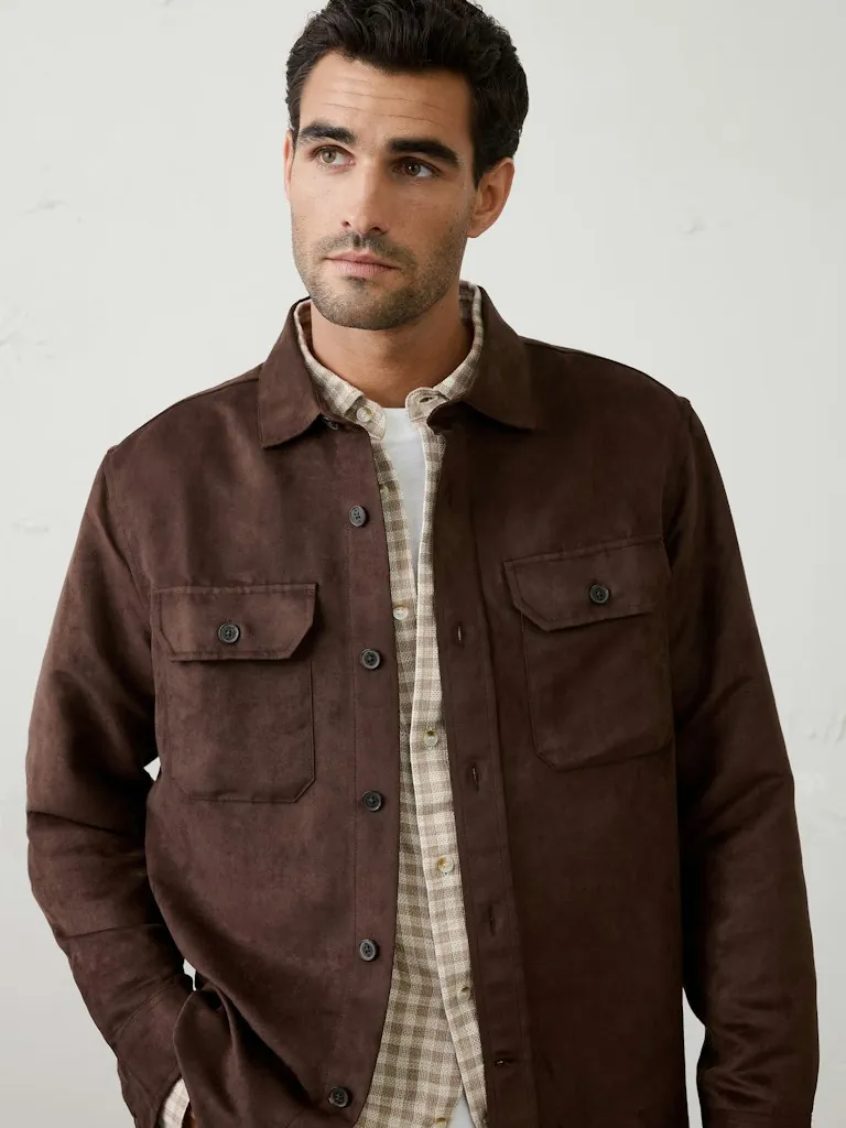 Banana Republic Factory Relaxed-Fit Vegan Suede Overshirt
