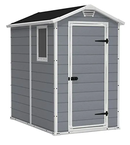 Keter Manor 4' x 6' Resin Storage Shed (Gray/White)