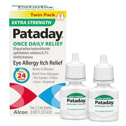 PATADAY Once Daily Extra-Strength Relief Allergy Eye Drops, 2.5 ml, 2 Pack