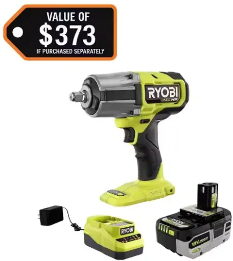 Ryobi ONE+ 18V Brushless Cordless 4-Mode 1/2 in. High Torque Impact Wrench Kit with 4.0 Battery and Charger