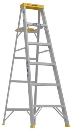 Werner 6 ft. H Aluminum Step Ladder Type I 250 lb. cap.