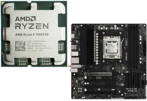 AMD Ryzen 5 7500X3D + ASRock B850M-C CPU/Motherboard Bundle