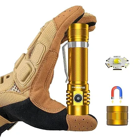 1200 lm Wurkkos WK03 Rechargeable EDC Flashlight w/ 18650 Battery & Magnetic Cap