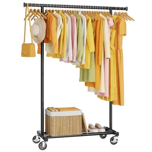 HYSEYY Clothes Rack on Wheels