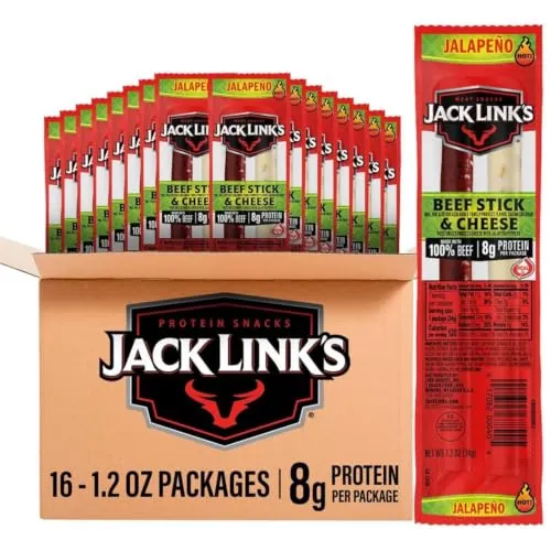 Jack Link's Jalapeno Beef Jerky Sticks and Cheese Sticks Combo 16-Pack