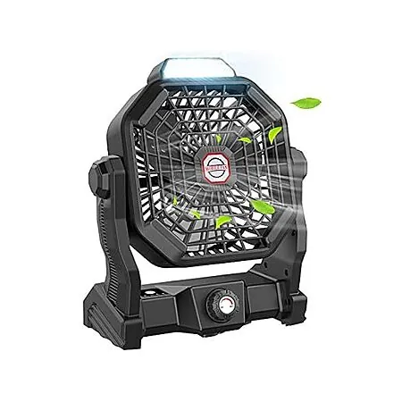 JINLICTE Camping Fan w/ LED Lantern