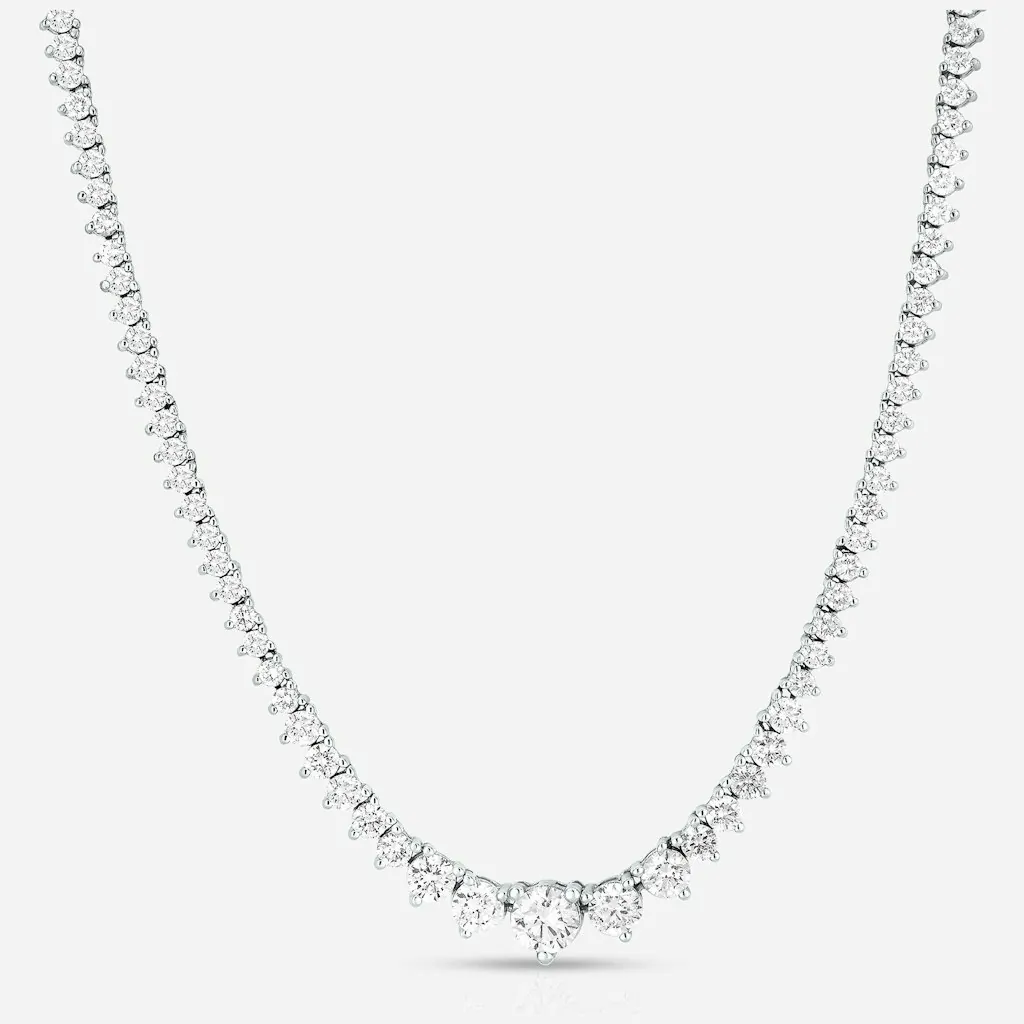 20-CT Created White Sapphire Graduated Tennis Necklace