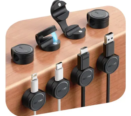 Flylead 8-Pack Silicone Cord Organizer Magnetic Cable Clips