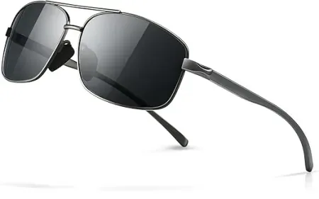 SUNGAIT Ultra Lightweight Rectangular Men's Polarized Sunglasses