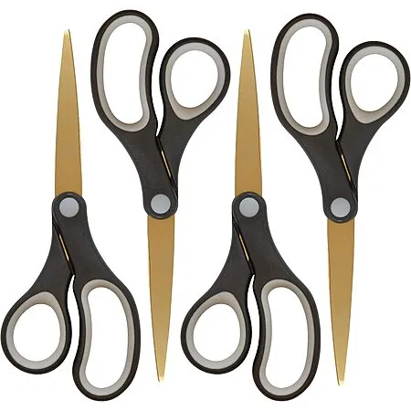 4-Pk Westcott 8" Titanium-Bonded Scissors (Black/Gold)