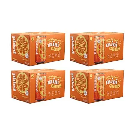 24-Pack 7.5-Oz poppi Prebiotic Soda (Orange)