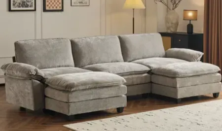 Ktaxon 120" W Sectional Sofa U Shaped Couch