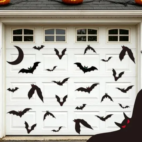 DAZONGE 25PCS Halloween Magnetic Stickers Bat Garage Door Decorations