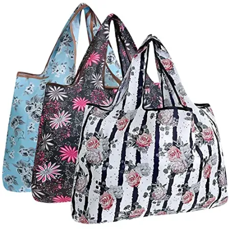 3-Pack alldyrew Large Nylon Tote Grocery Bags
