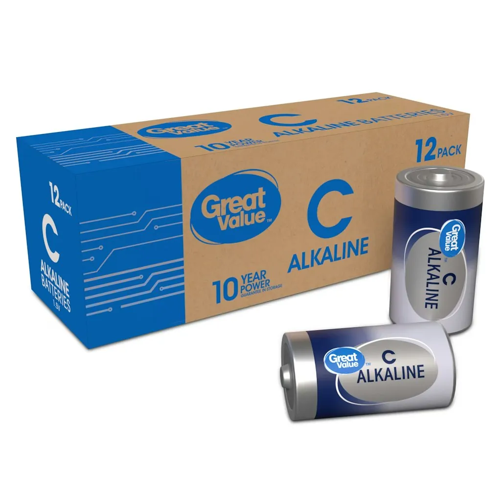 Great Value Alkaline C Batteries 12-Pack
