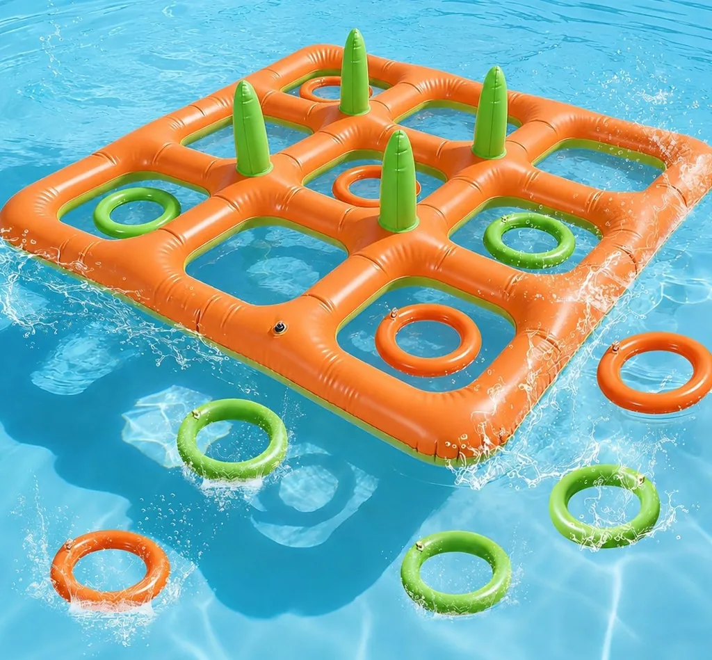 Giant Inflatable Tic-Tac-Toe Ring Toss Pool Game