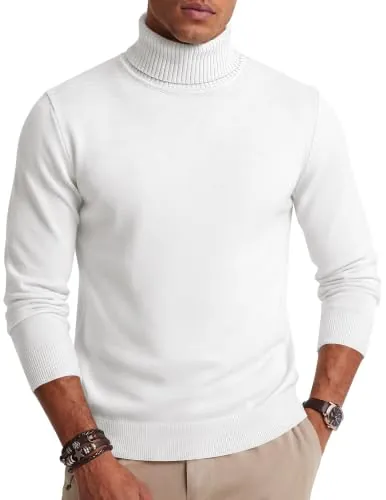 COOFANDY Men's Turtleneck Sweater Slim Fit