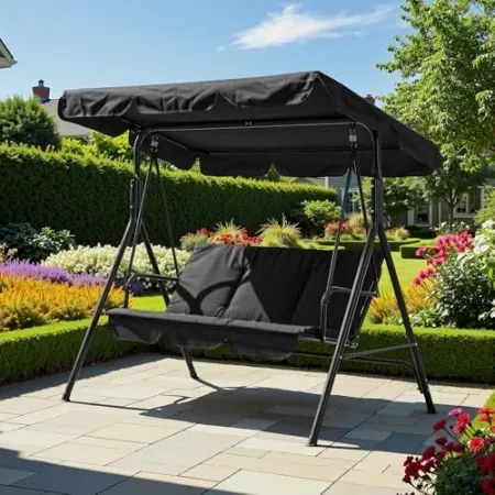 GarveeTech 3-Person Porch Swing w/ Canopy