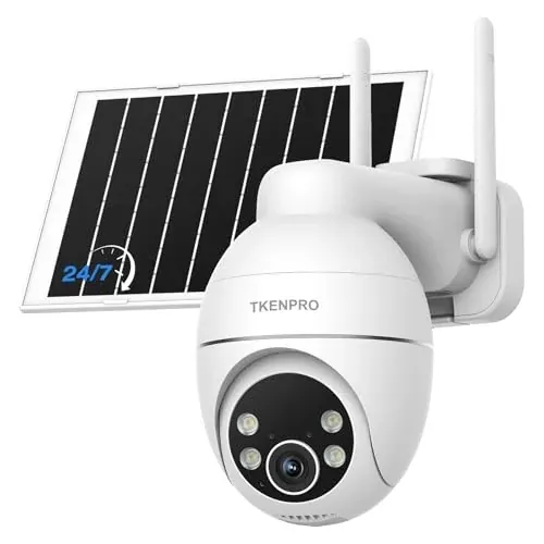 TKENPRO 2K Solar Outdoor Wireless Camera 2.4GHz Wi-Fi