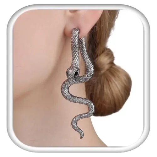 Silver Snake Earrings