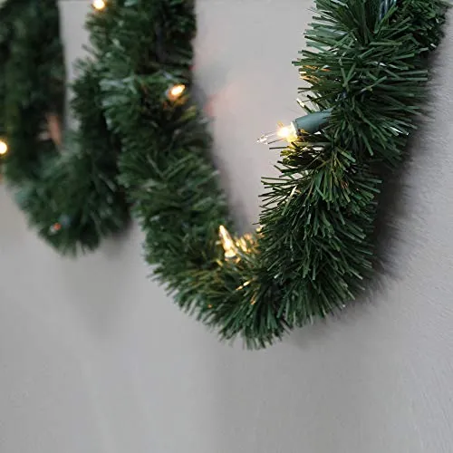 Brite Star 12-Foot Christmas Garland with Clear Lights