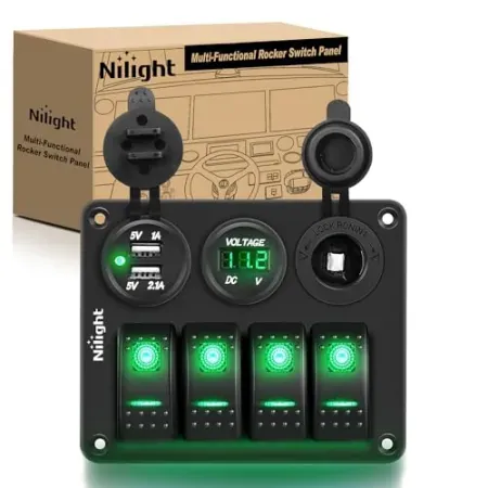 Nilight 4-Gang Multi-Function Rocker Switch Panel