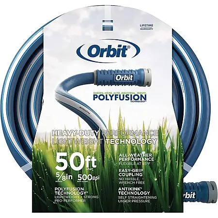 50' Orbit Orbit 5/8" Polyfusion Garden Hose (Blue)