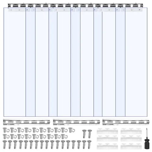 VEVOR Clear PVC Strip Curtain 84 in Height x 36 in Width x 0.08 in Thickness 6 PCS