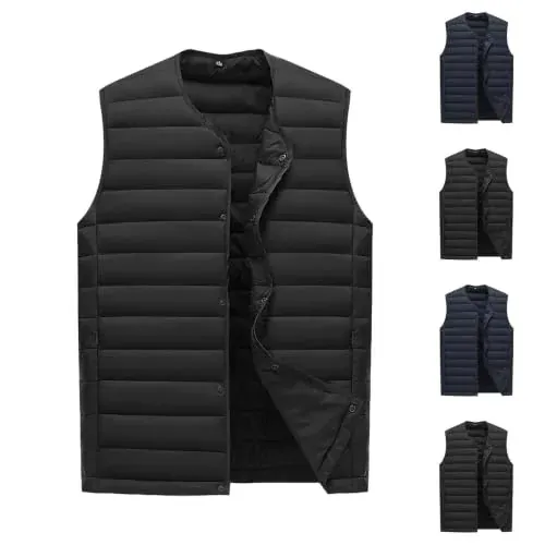 Snap Button Quilted Puffer Vest