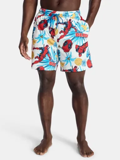 Marvel Deadpool Palms Men's and Big Men's Swim Trunks, Small