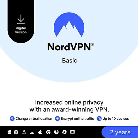 2-Year NordVPN Basic Premium VPN Service (10-Devices)
